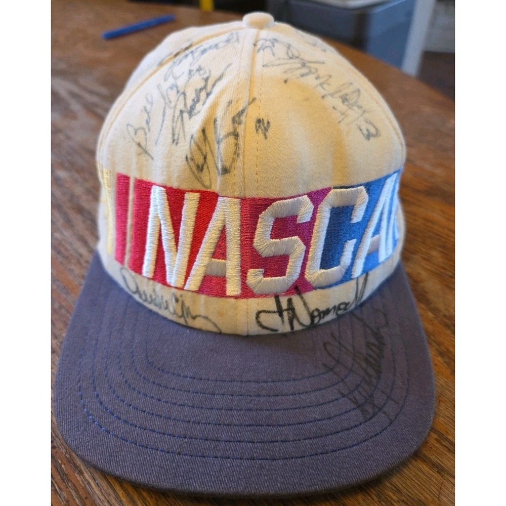 Vintage 90s NASCAR Racing Snap Back 15+ Autographs‎ Broken Strap